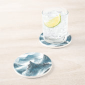 Classic Blue White Chinoiserie Landschaftsbild Mal Getränkeuntersetzer (Seite)