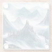 Classic Blue White Chinoiserie Landschaftsbild Mal Glasuntersetzer (Rückseite)