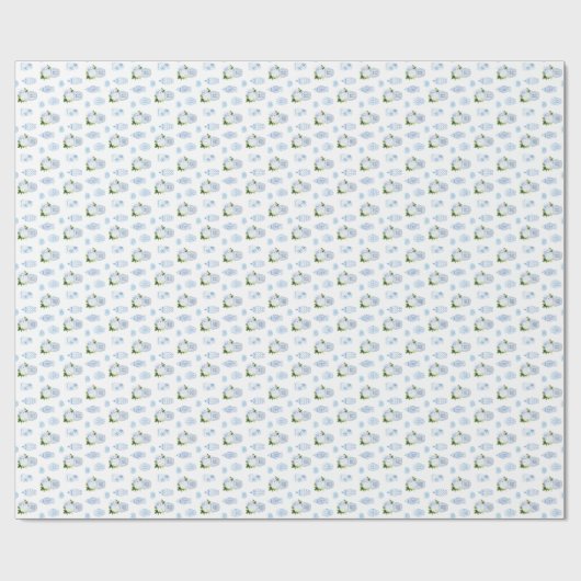 Classic Blue White Florals und Ginger Jar Pottery Geschenkpapier (Flach)