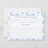 Classic Blue-White-Ginger-Jar-Rezept-Karte Einladung (Vorderseite)