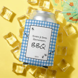 Classic Blue White Gingham Ants GRILLEN Picnic Par Dosenkühler