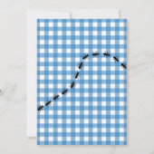 Classic Blue White Gingham Ants GRILLEN Picnic Par Einladung (Rückseite)