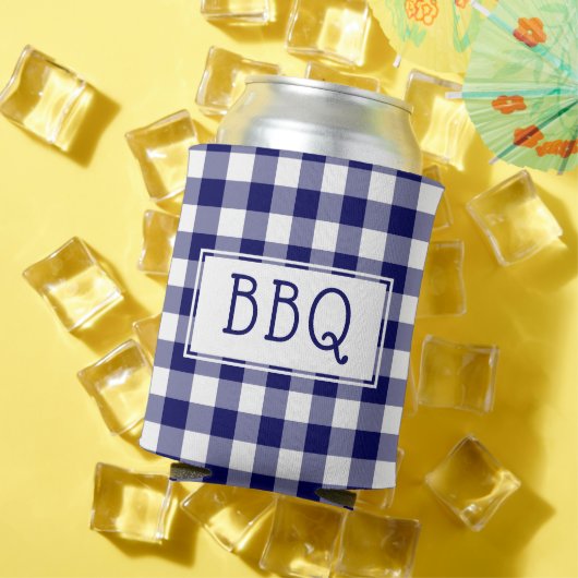 Classic Blue White Gingham Pattern GRILLEN Party Dosenkühler (In Situ Sommer)