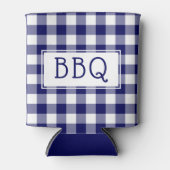 Classic Blue White Gingham Pattern GRILLEN Party Dosenkühler (Vorderseite)