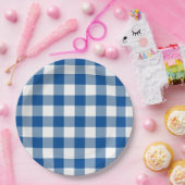 Classic Blue & White Gingham Summer Picnic Pappteller (Party)