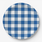 Classic Blue & White Gingham Summer Picnic Pappteller (Vorderseite)