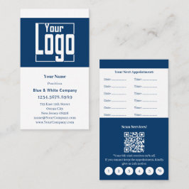 Classic Blue & White Portrait Format Loyalty & Terminkarte