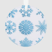 Classic Blue & White Snowflakes Weihnachten Ornament (Rückseite)