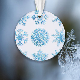 Classic Blue & White Snowflakes Weihnachten Ornament