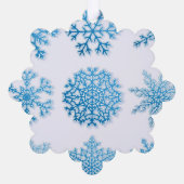 Classic Blue & White Snowflakes Weihnachten Ornament Karte (Rückseite)