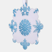 Classic Blue & White Snowflakes Weihnachten Ornament Karte (Linke Ecke)