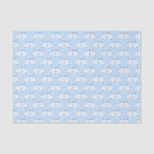 Classic Blue & White Staffordshire Spaniel Hunde Seidenpapier (Vorderseite)