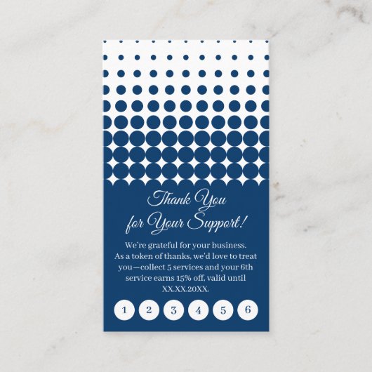 Classic Blue & White Thank You Punch Treuekarte (Vorderseite)