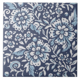 Classic Blue White Verziert Blume Blumenstrauß Fliese