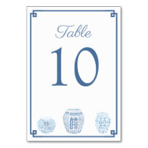 Classic Blue White Watercolor Ginger Jar Wedding