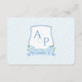 Classic Blue White Wedding Wappen UAWG Begleitkarte (Rückseite)