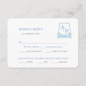 Classic Blue White Wedding Wappen UAWG Begleitkarte (Vorderseite)