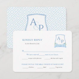 Classic Blue White Wedding Wappen UAWG Begleitkarte