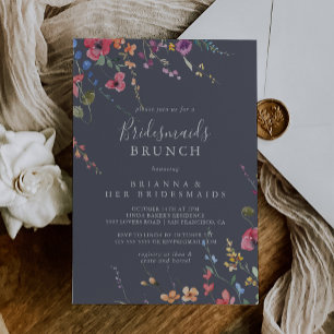 Classic Blue Wild Bridesmaids Brunch Dusche Einladung