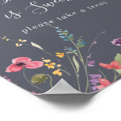 Classic Blue Wild Floral Liebe ist süßes Zeichen Poster (Ecke)