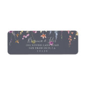 Classic Blue Wild Floral Return Address Label (Vorne)