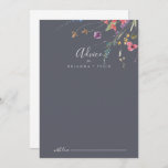 Classic Blue Wild Floral Wedding Advice Card Hinweiskarte<br><div class="desc">Diese klassische, blaue, florale Hochzeitsratenkarte ist perfekt für eine rustikale Hochzeit. Die gelbe, lila, weiße Blume mit Blattwerk in einer Rose und grünem Aquarell. Diese Karten sind ideal für Hochzeiten, Brautparty, Babydusche, Graduiertenfest u.v.m. Personalisieren Sie die Karten mit den Namen der Braut und Bräutigam, den Eltern, die Sie werden oder...</div>