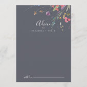 Classic Blue Wild Floral Wedding Advice Card Hinweiskarte (Vorderseite)
