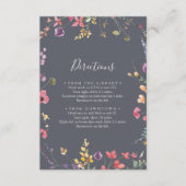 Classic Blue Wild Floral Wedding Directors Begleitkarte (Vorderseite)