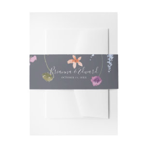 Classic Blue Wild Floral Wedding Einladungsbanderole