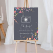 Classic Blue Wild Floral Wedding Oh Snap Poster