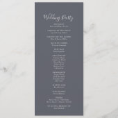 Classic Blue Wild Floral Wedding Program Programm (Rückseite)