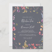 Classic Blue Wild Kitchen Tee Brautparty Einladung (Vorderseite)