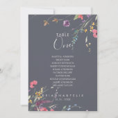 Classic Blue Wild Tischnummer 1 Seating Chart (Vorderseite)