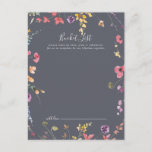 Classic Blue Wild Wedding Ecket List Cards Postkarte<br><div class="desc">Diese klassisch blauen Hochzeitskarten sind die ideale Ergänzung für einen modernen Hochzeitsempfang oder ein modernes Brautparty. Die gelbe,  lila,  weiße Blume mit Blattwerk in einer Rose und grünem Aquarell. Ändern Sie den Wortlaut in Anzug jedes Lebensereignisses. Das Schild der Schaufelliste wird separat verkauft.</div>