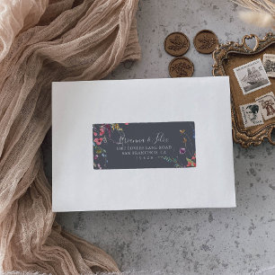 Classic Blue Wild Wedding RSVP Adressetikett