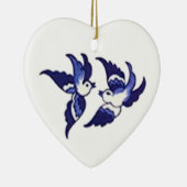 Classic Blue Willow Bird Design Keramik Ornament (Rechts)