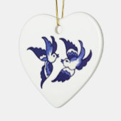 Classic Blue Willow Bird Design Keramik Ornament (Links)