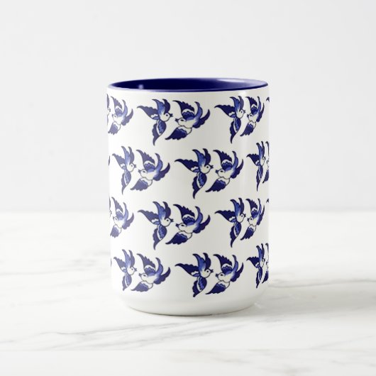 Classic Blue Willow Birds Design Tasse (Zentrum)