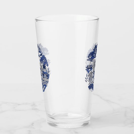 Classic Blue Willow China Design Glas (Rechts)
