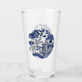 Classic Blue Willow China Design Glas
