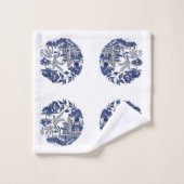 Classic Blue Willow Design Badhandtuch Set (Waschlappen)