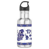 Classic Blue Willow Design Edelstahlflasche (Vorderseite)