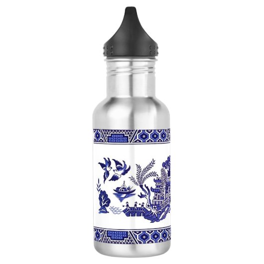 Classic Blue Willow Design Edelstahlflasche (Links)