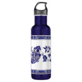 Classic Blue Willow Design Edelstahlflasche (Vorderseite)
