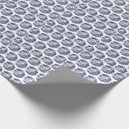 Classic Blue Willow Design Geschenkpapier (Ecke)