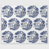 Classic Blue Willow Design Geschenkpapier (Flach)