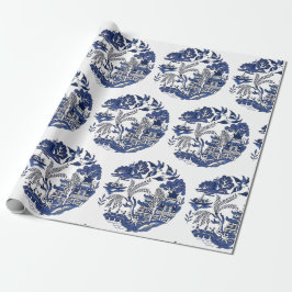 Classic Blue Willow Design Geschenkpapier
