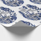 Classic Blue Willow Design Geschenkpapier (Ecke)