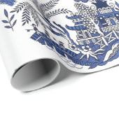 Classic Blue Willow Design Geschenkpapier (Rolleneckpunkt)
