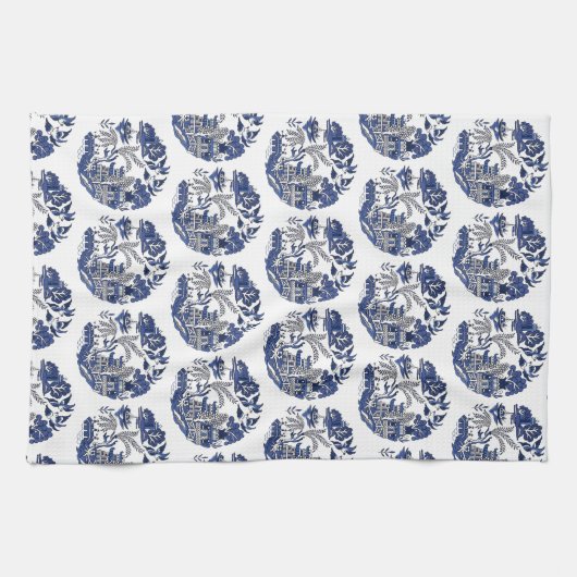 Classic Blue Willow Design Geschirrtuch (Horizontal)